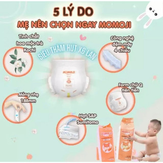 [6 bịch tặng quà ]Combo 6 bịch Tã/bỉm Momoji Cao cấp cho bé