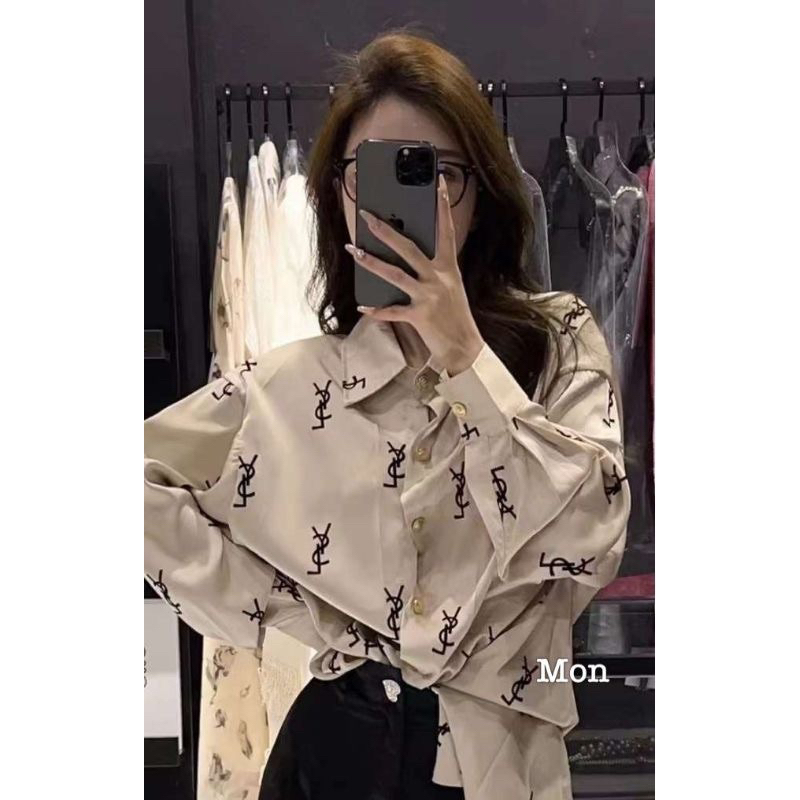 ÁO SƠ MI LỤA HOẠ TIẾT YS SANG CHẢNH HÀNG QCL1 MS29991