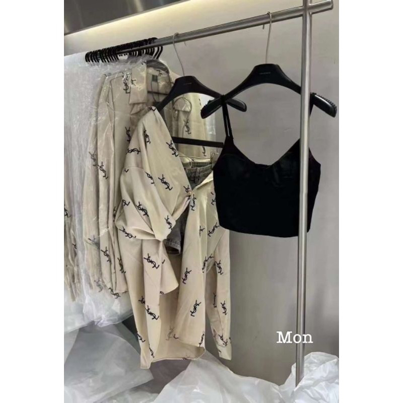 ÁO SƠ MI LỤA HOẠ TIẾT YS SANG CHẢNH HÀNG QCL1 MS29991