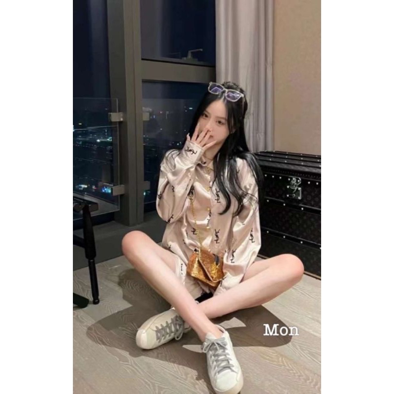 ÁO SƠ MI LỤA HOẠ TIẾT YS SANG CHẢNH HÀNG QCL1 MS29991