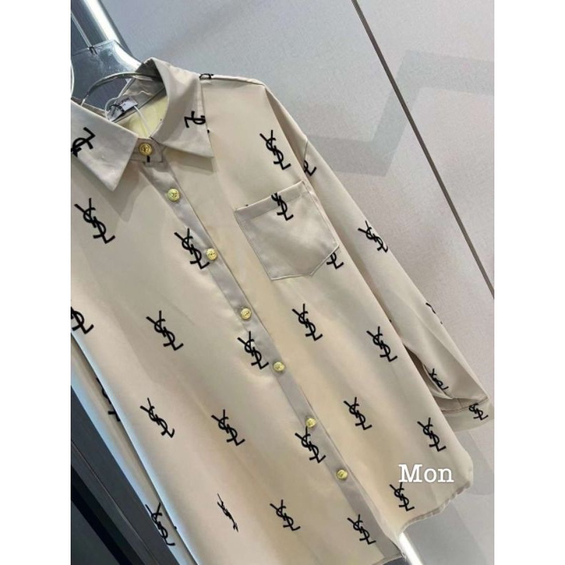 ÁO SƠ MI LỤA HOẠ TIẾT YS SANG CHẢNH HÀNG QCL1 MS29991