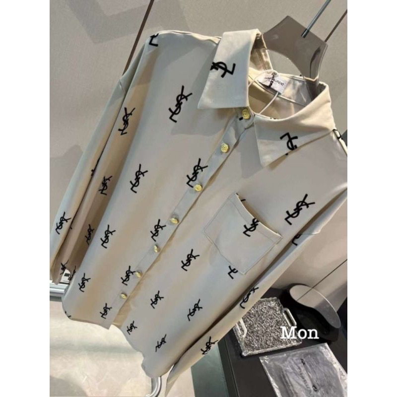 ÁO SƠ MI LỤA HOẠ TIẾT YS SANG CHẢNH HÀNG QCL1 MS29991