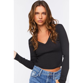 Áo f21 croptop thun gân a3351