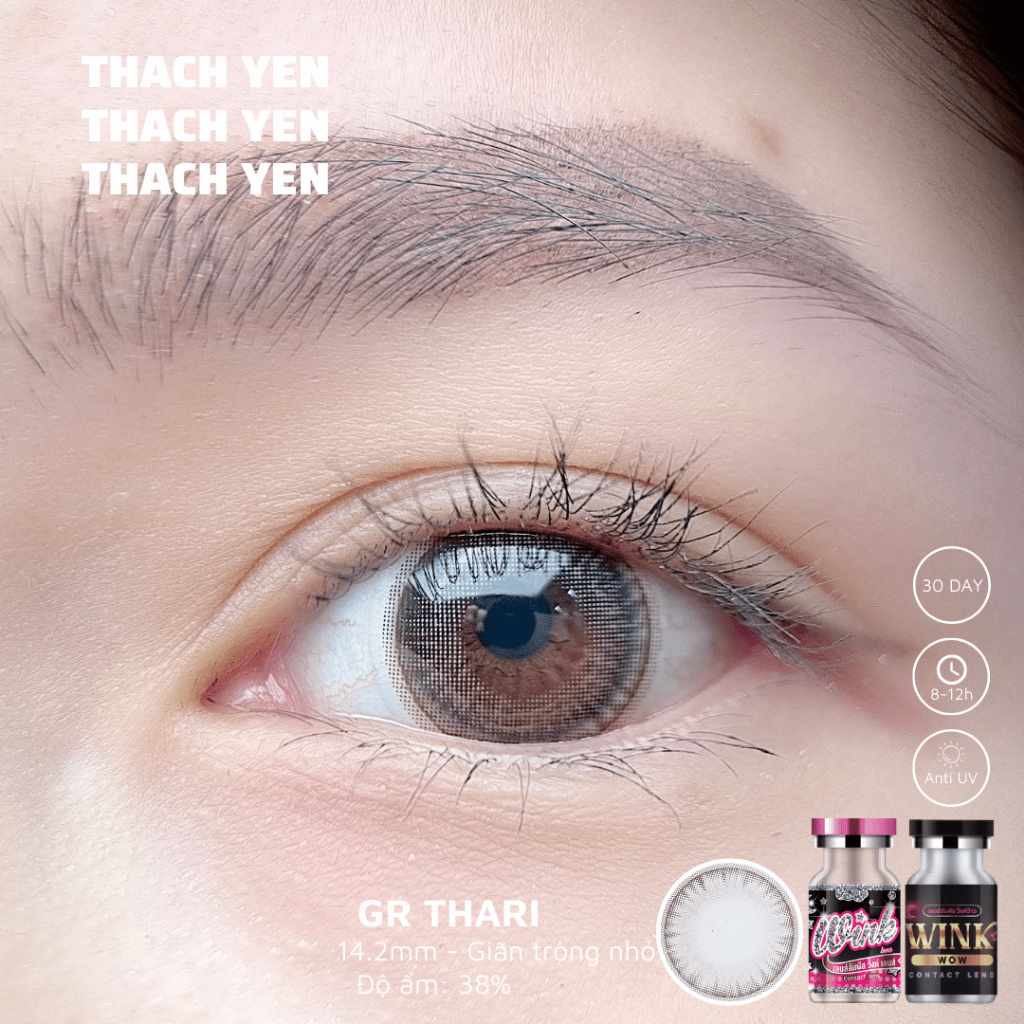 Lens Mắt Thari Xám Tự Nhiên giãn nhỏ - 0-10 độ kính áp tròng