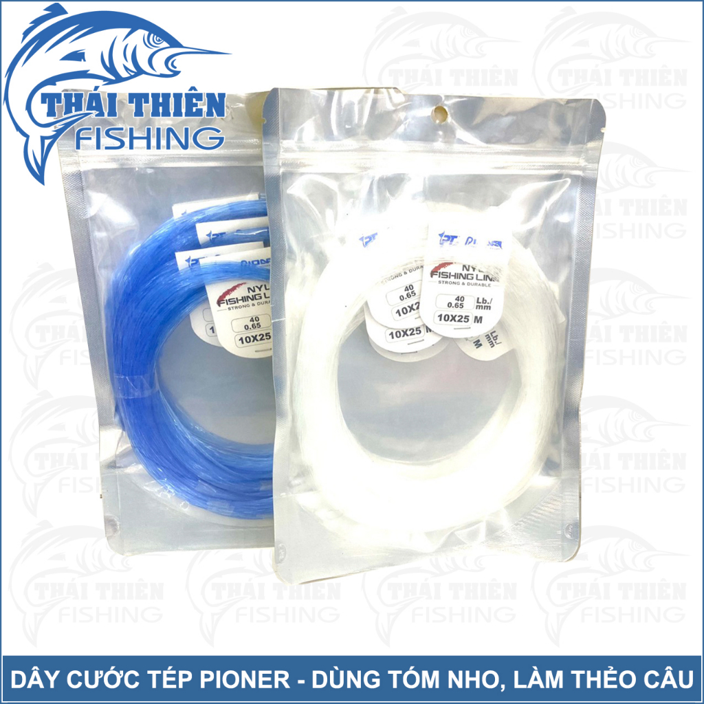 Dây Cước Tép Câu Cá  Pioneer Gói 250m, Lẻ 50m Dùng Tóm Nho, Làm Thẻo Câu