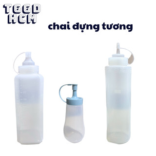 Bình đựng tương, chai tương ớt - chai đựng tương-chai đựng đồ pha chế chất liệu nhựa dẻo trong