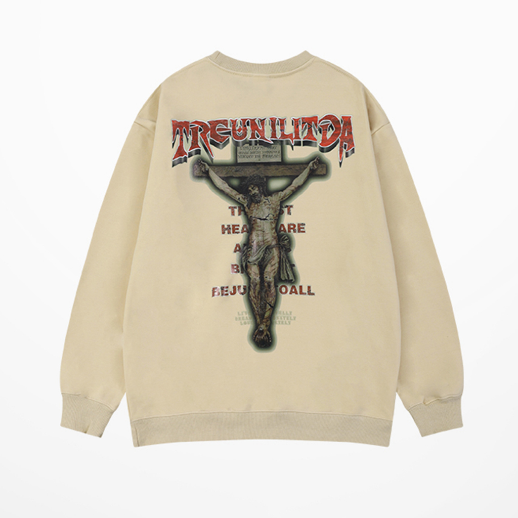 Áo Sweater Dài Tay HD424 Unisex Form Rộng Nam Nữ Chất Nỉ Bông Ấm Áp Phong Cách Streetwear Cá Tính