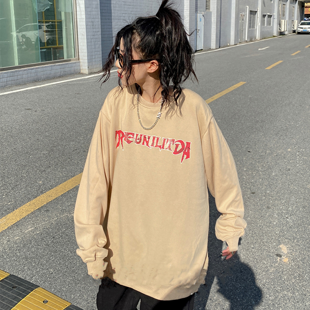 Áo Sweater Dài Tay HD424 Unisex Form Rộng Nam Nữ Chất Nỉ Bông Ấm Áp Phong Cách Streetwear Cá Tính