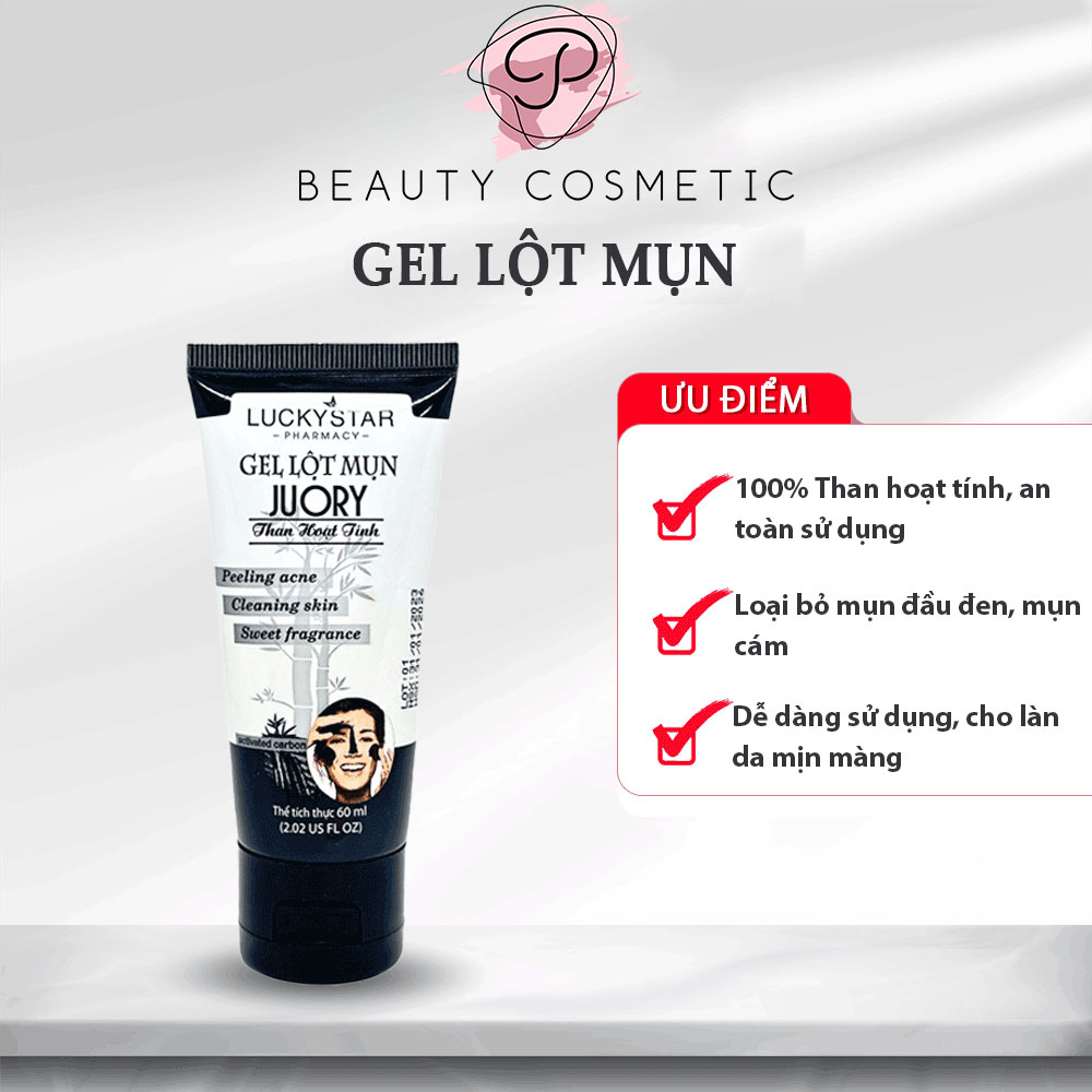 Gel Lột Mụn Than Hoạt Tính Lucky Star Làm Sạch, Loại Bỏ Mụn Đầu Đen, Mụn Cám