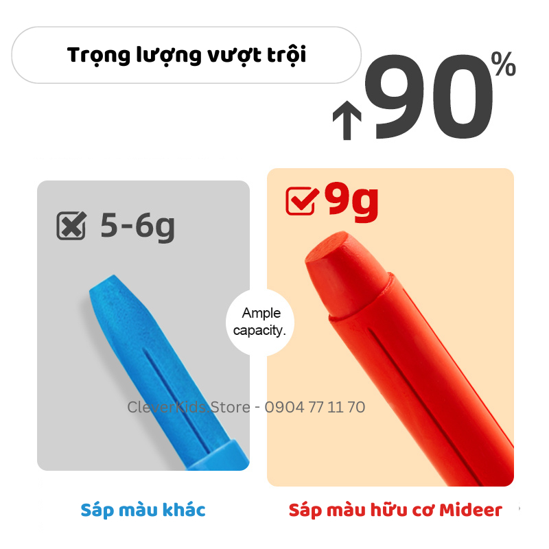 Sáp Màu Hữu Cơ Mideer Silky Crayon Quai Xách, Màu Sáp An Toàn Dễ Lau Chùi Cho Bé Từ 1 Tuổi - CleverKids