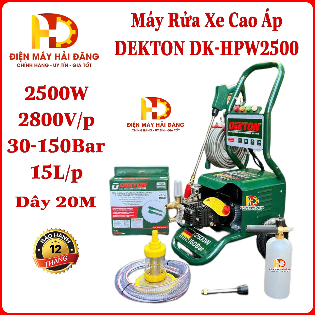 Máy rửa xe cao áp DEKTON DK-HPW2500.Công Suất 2500W.Bảo hành 1 Năm