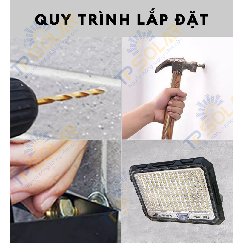 Đèn Pha Chống Chói Năng Lượng Mặt Trời TP Solar TP-N60 Công Suất 60W Cảm Biến Ánh Sáng, Chống Nước IP67, Bảo Hành 3 Năm