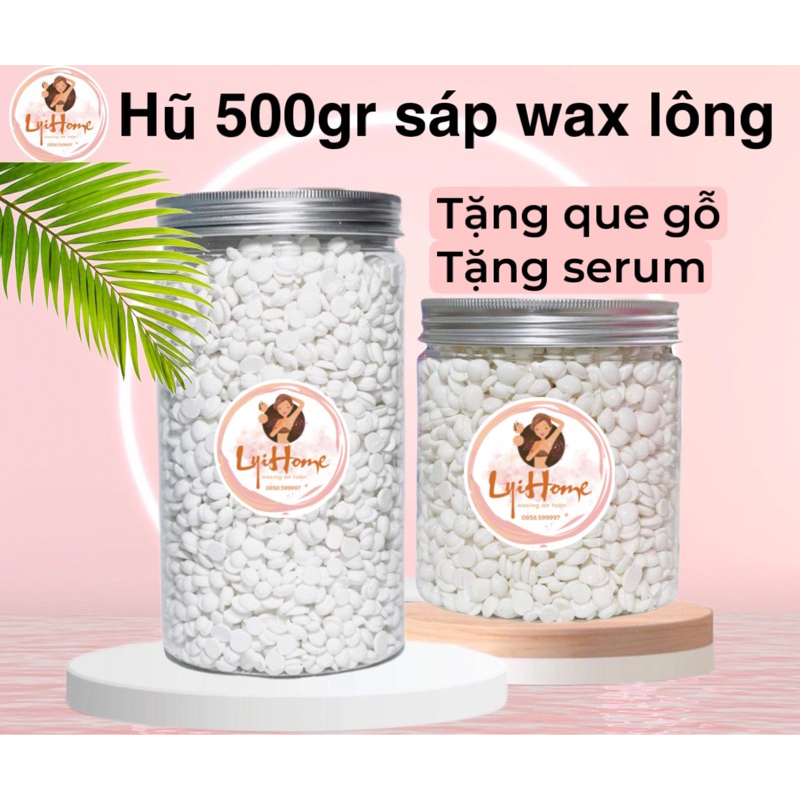 Hũ 500g sáp Wax Lông Nóng Sữa Dừa Cao Cấp Lyihome Siêu Bám Lông Chuyên Dùng Cho Da Nhạy Cảm Tặng Que Phết Sáp