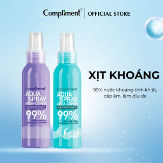  Xịt khoáng Compliment Aqua Spray 99% giúp cấp ẩm làm mát dịu da 200ml 