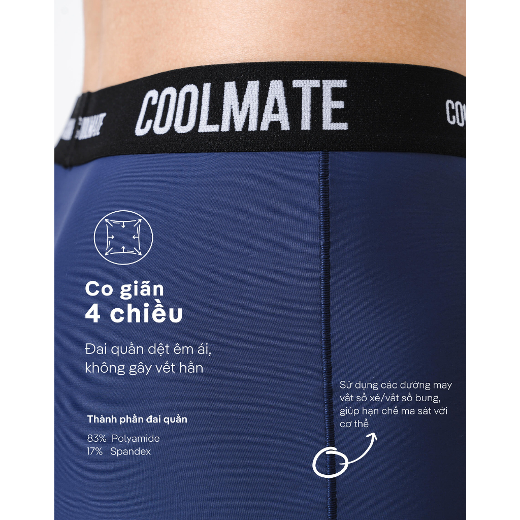 Combo 2 quần lót Trunk Excool Clean Cut co giãn siêu thấm hút - Thương hiệu Coolmate