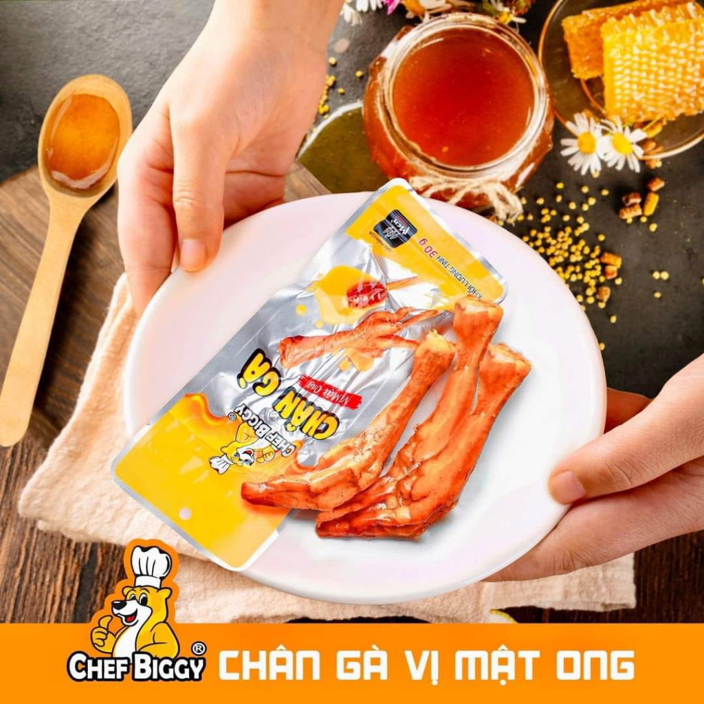 [ LOẠI MỚI 42G] Chân gà CHEF BIGGY vị cay/ mật ong chính hãng - Hàng Việt Nam, có chứng nhận VS ATTP