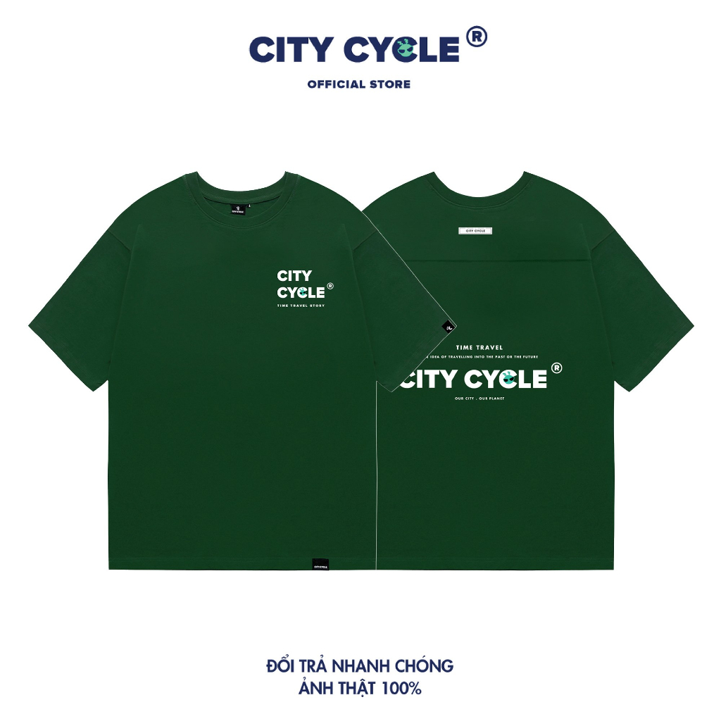 Áo thun local brand Time Travel City Cycle cotton form rộng nam nữ oversize unisex