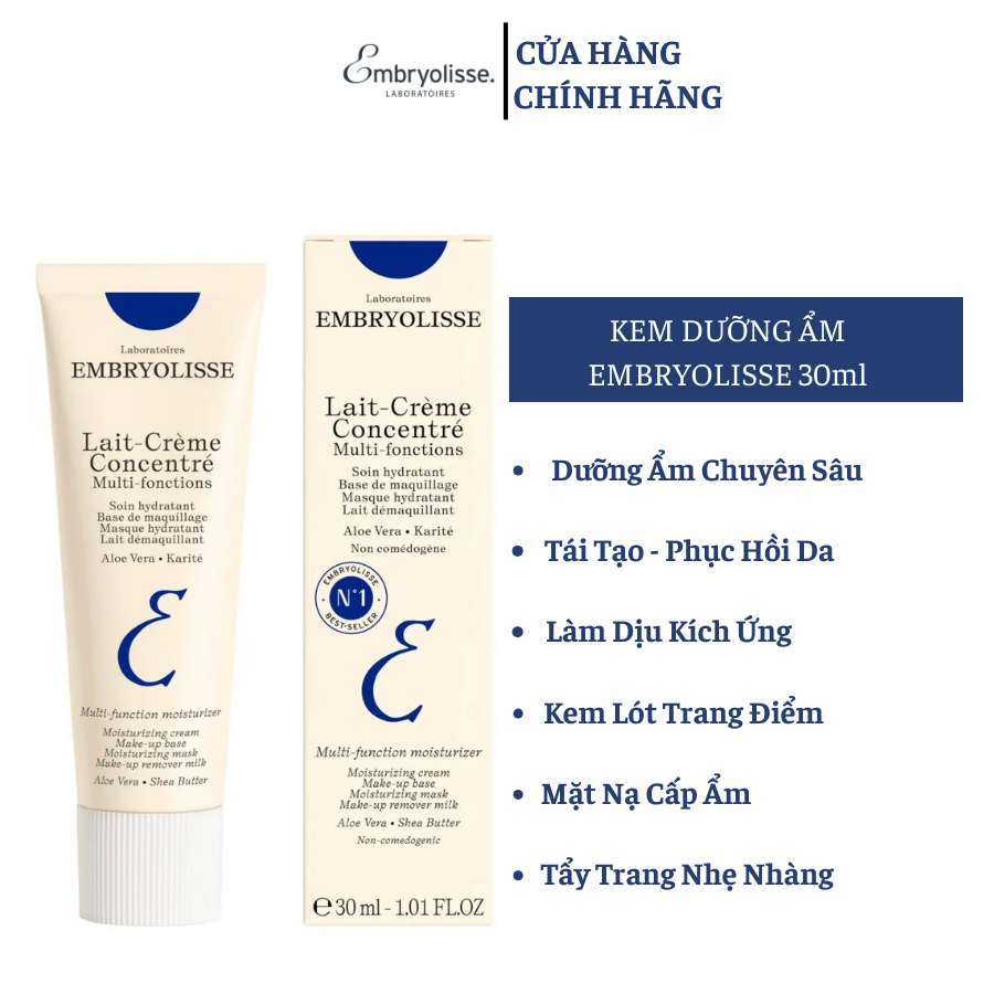 Sữa dưỡng ẩm phục hồi da Embryolisse Lait Creme Concentre 30ml, tái tạo, làm dịu kích ứng, cấp ẩm, kem lót [CHÍNH HÃNG]