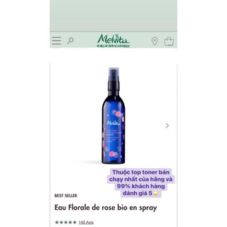 [PHÁP] Nước hoa hồng hữu cơ Melvita 200ml