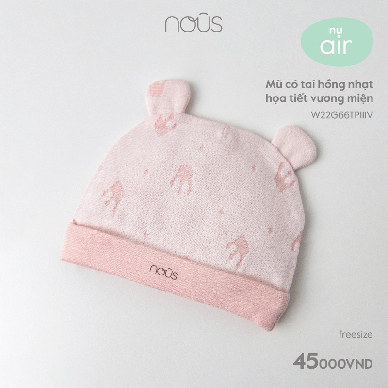 Mũ sơ sinh Nous - Chất liệu Nu Petit,  mềm, mịn nhiều mẫu cho bé trai bé gái