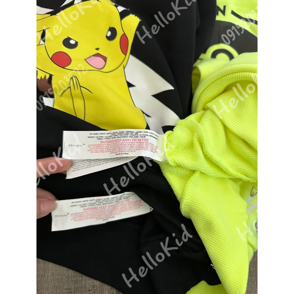 Áo nỉ hoodie prima pokemon cho bé