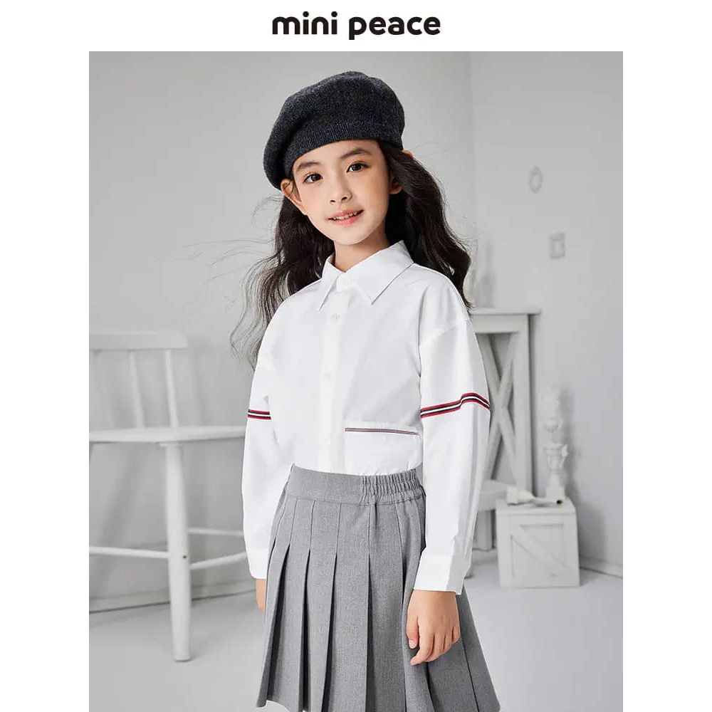 Áo sơmi trắng minipc bé trai bé gái