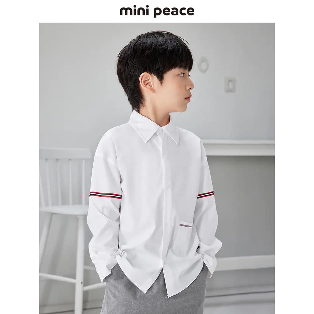 Áo sơmi trắng minipc bé trai bé gái