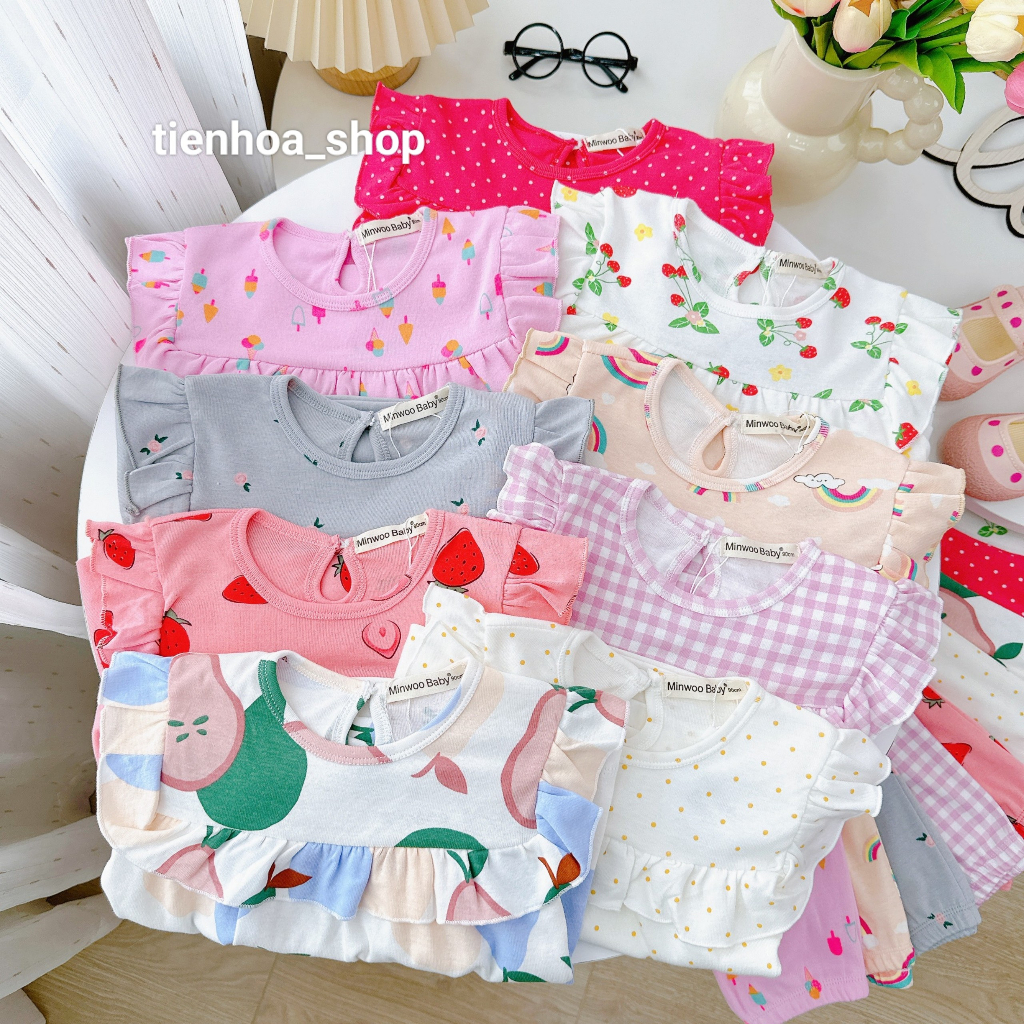 Bộ Dài Tay Quần Dài Bèo Ngực Baby Doll Bozip Siêu Mềm Mịn Mát Cho Bé Gái - HÀNG LOẠI 1