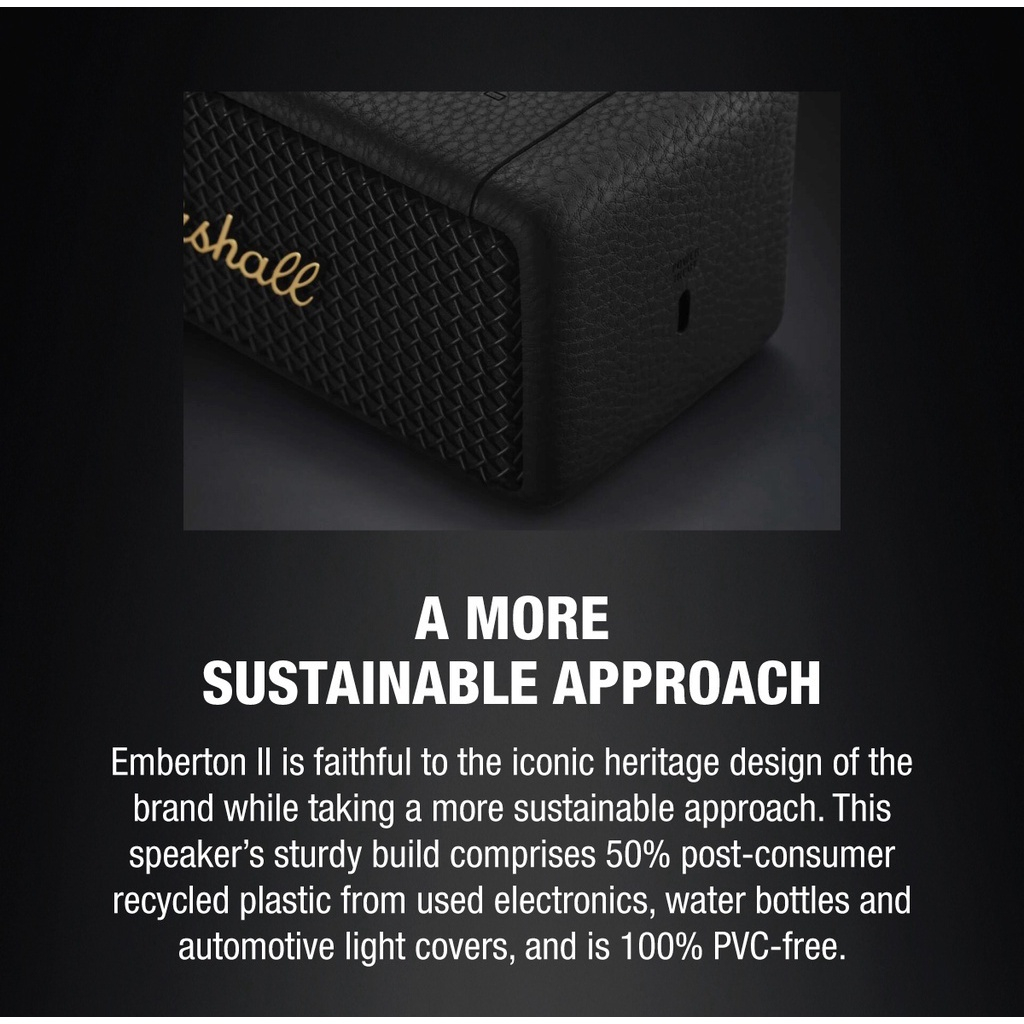 Loa di động Marshall Emberton II Loa Bluetooth không dây chống nước | Loa không dây | BigBuy360 - bigbuy360.vn