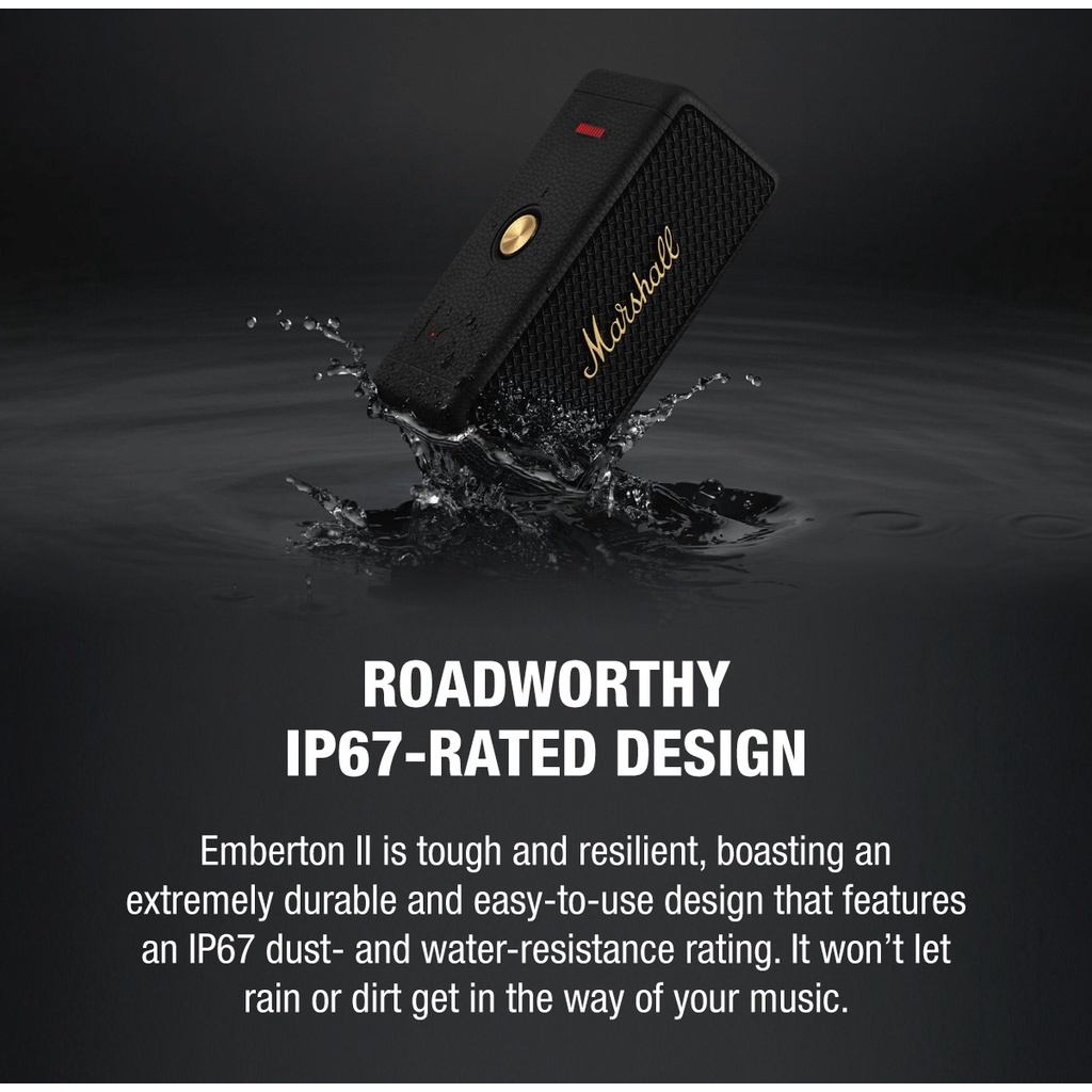 Loa di động Marshall Emberton II Loa Bluetooth không dây chống nước | Loa không dây | BigBuy360 - bigbuy360.vn