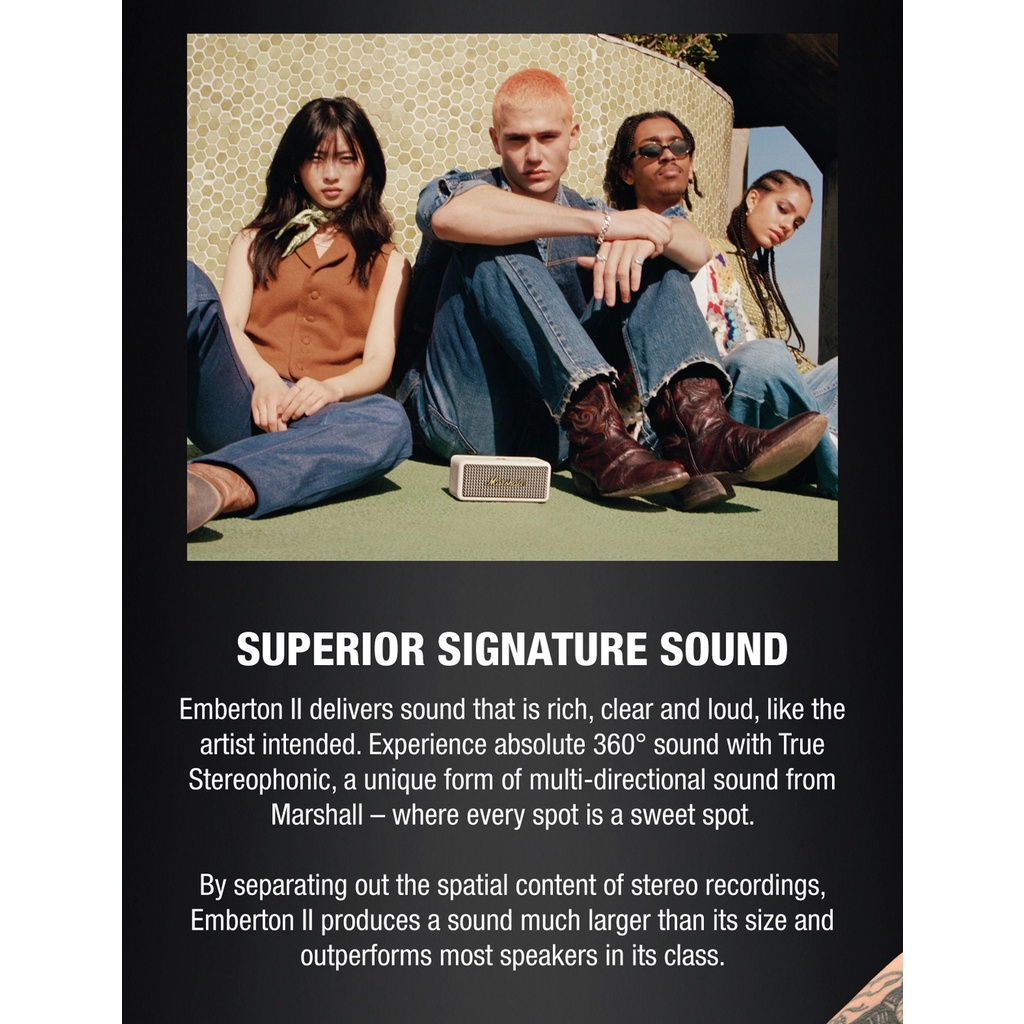 Loa di động Marshall Emberton II Loa Bluetooth không dây chống nước | Loa không dây | BigBuy360 - bigbuy360.vn