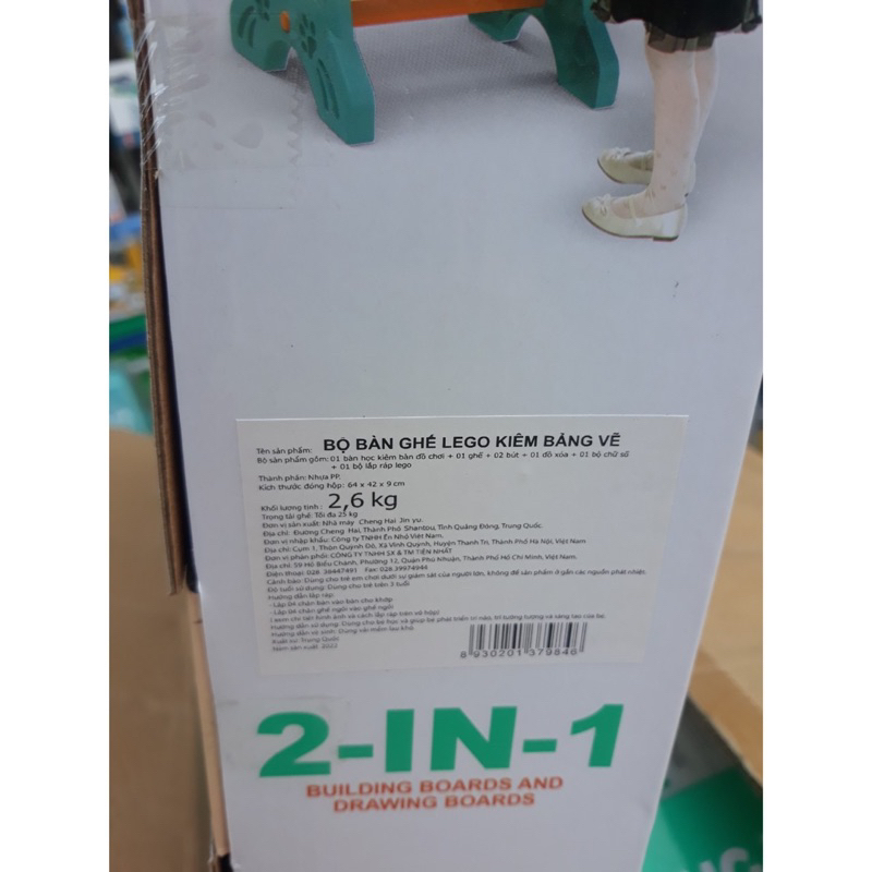 Bộ bàn ghế Lego kiêm bảng vẽ 2 in 1 Quà tặng từ nan