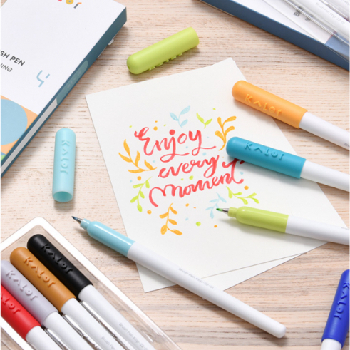 Bút BRUSH KALOR Pen Viết Callighraphy Màu Cực Phẩm - Lẻ 1 Bút & Set 4 Bút - Hàng Chính Hãng