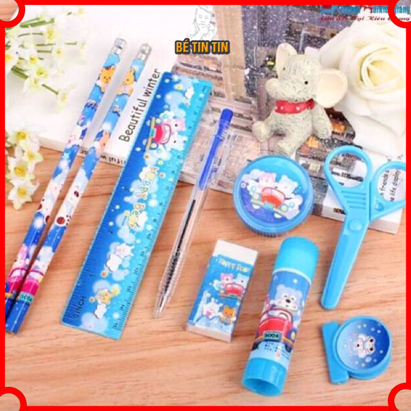Dụng cụ học tập 5 / 9 món quà tặng cho bé (bút, kéo, tẩy, gọt bút) - ĐỒ CHƠI