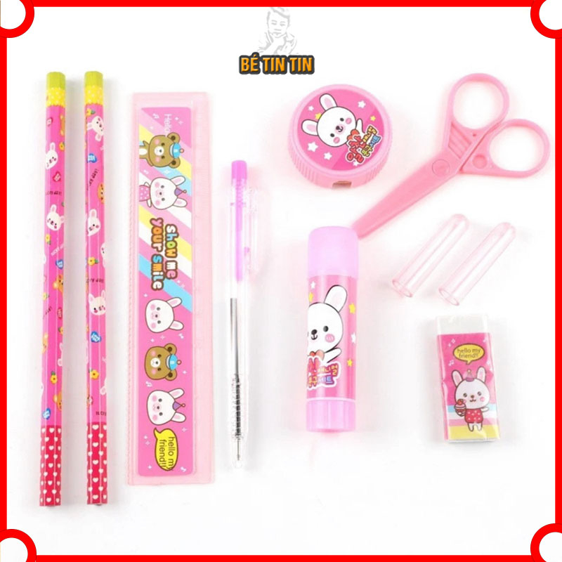 Dụng cụ học tập 5 / 9 món quà tặng cho bé (bút, kéo, tẩy, gọt bút) - ĐỒ CHƠI