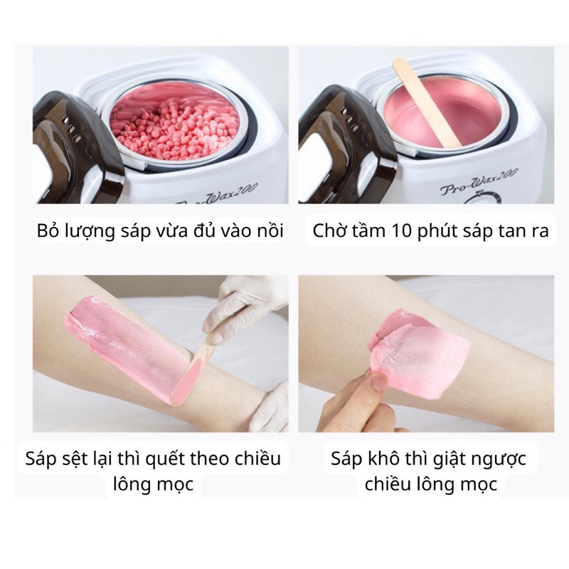 Túi 200g sáp wax nóng hard beans tặng que wax tiệt trùng Lyihome siêu bám lông dùng cho cả da nhạy cảm