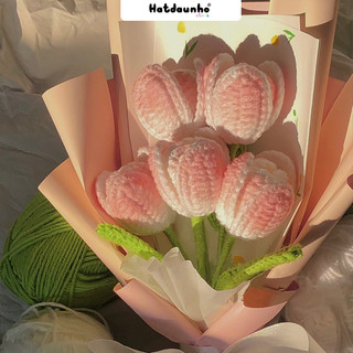  Hoa Tulip Handmade loang màu siêu xinh,bó hoa tốt nghiệp cute handmade làm từ len mix,tặng người yêu