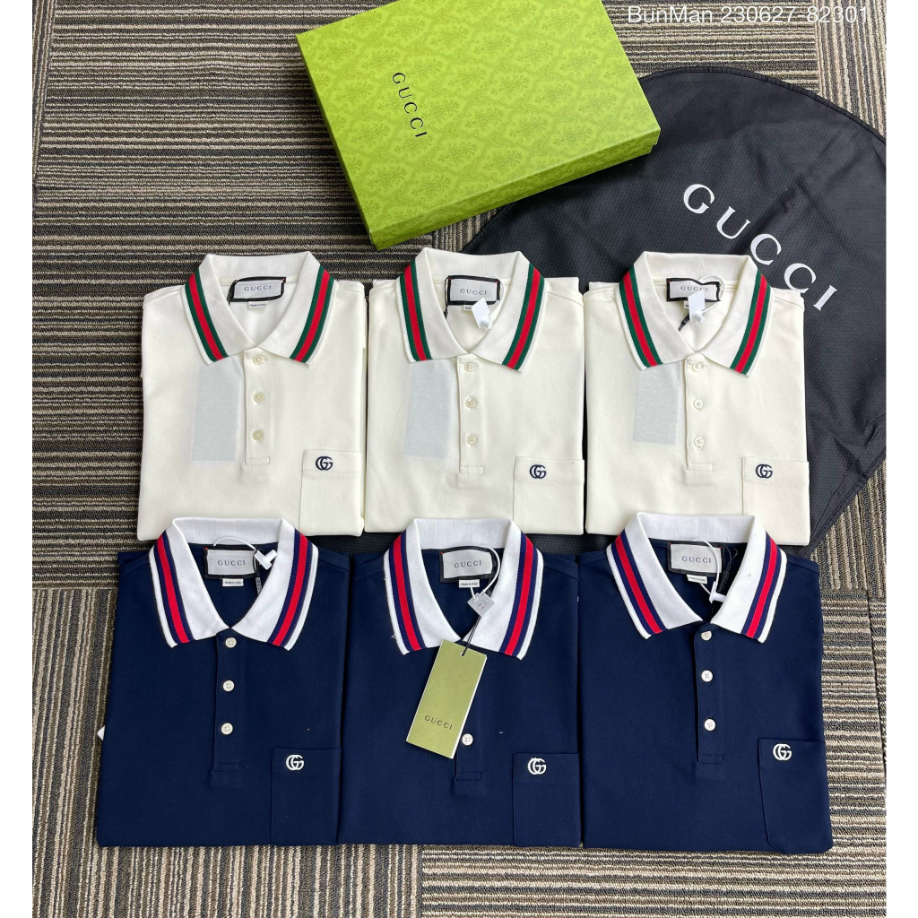 Polo G.C check cổ bản thêu chuẩn form