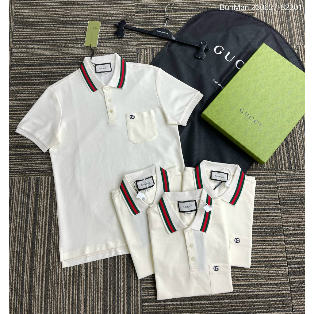 Polo G.C check cổ bản thêu chuẩn form