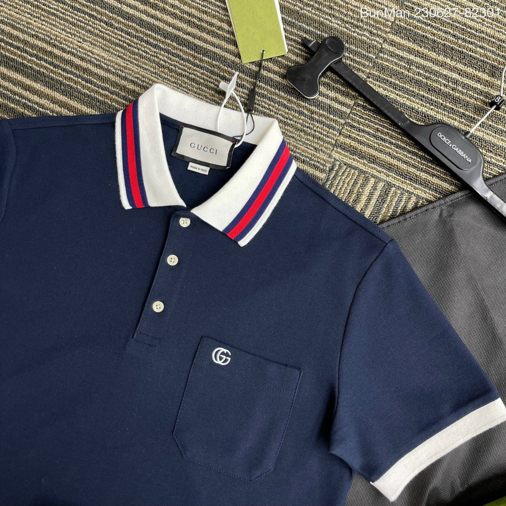 Polo G.C check cổ bản thêu chuẩn form