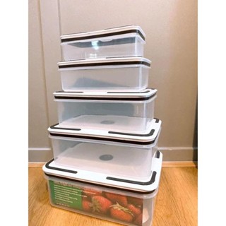 Sét 5 hộp nhựa đựng thực phẩm để tủ lạnh, sủ dụng trong lò vi sóng có nắp hút chân không