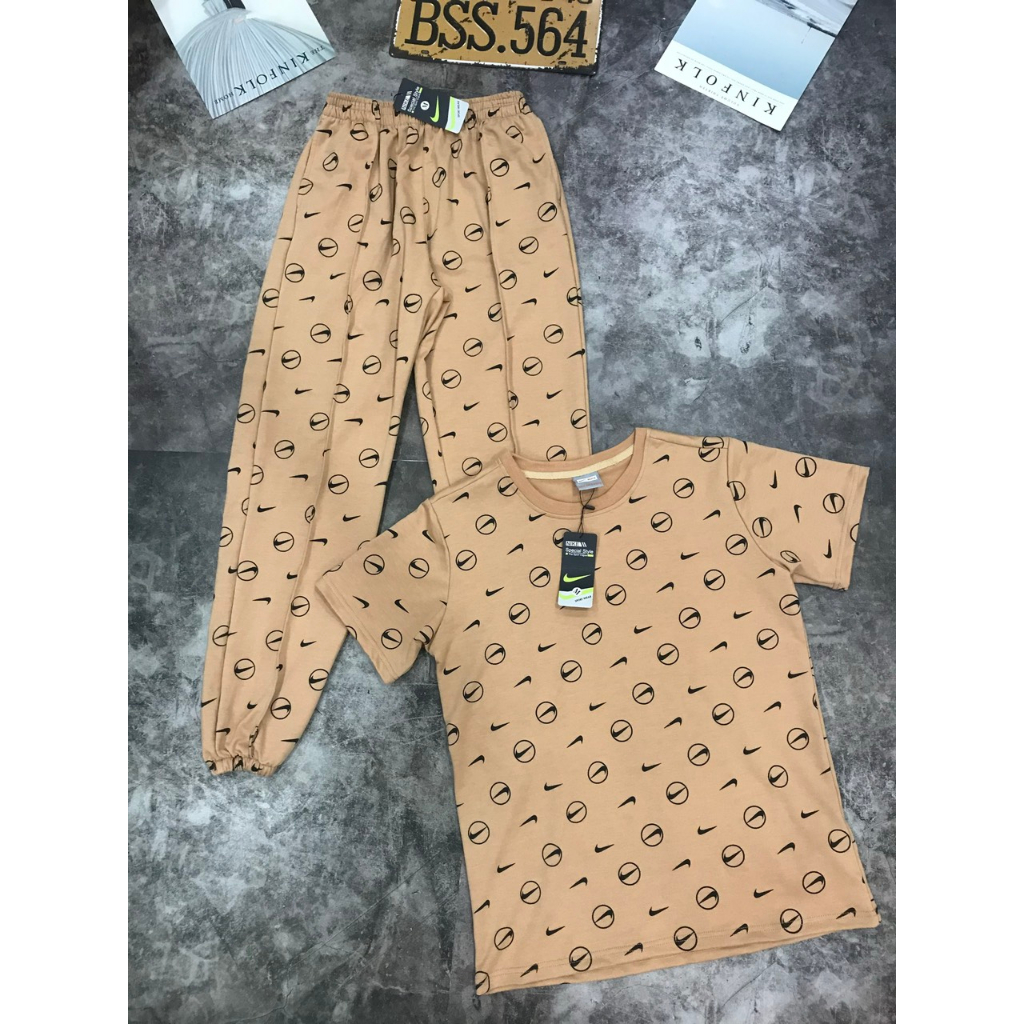 Set Áo Quần Cotton Tay Ngắn In Hình Chó Dn.Storevnxk