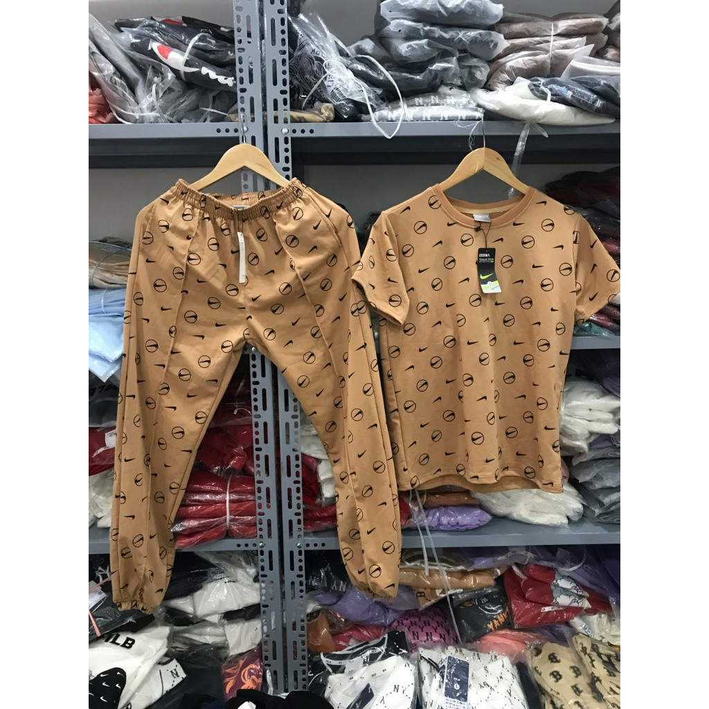 Set Áo Quần Cotton Tay Ngắn In Hình Chó Dn.Storevnxk