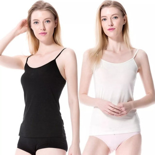 Áo thun nữ 2 dây, thun cotton co giãn, mặc trong vest A2D