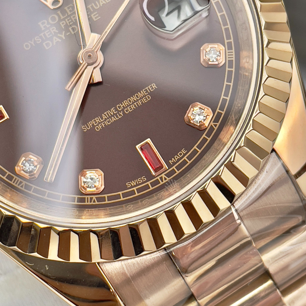 Đồng hồ Nam Rolex máy nhật day date dòng cơ Automatic size 41mm vàng hồng