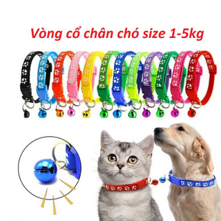 Vòng cổ cho chó mèo, thú cưng dễ thương họa tiết dưới 5 kg được chọn màu