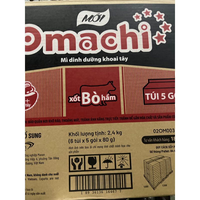 Mì khoai tay Omachi thùng 30 gói