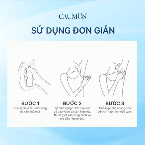 Xịt Khử Mùi Cơ Thể Nhật Bản CAUMOS Hương Bạc Hà thơm mát từ thiên nhiên giảm tiết mồ hôi không để lại vết ố trắng Caumos