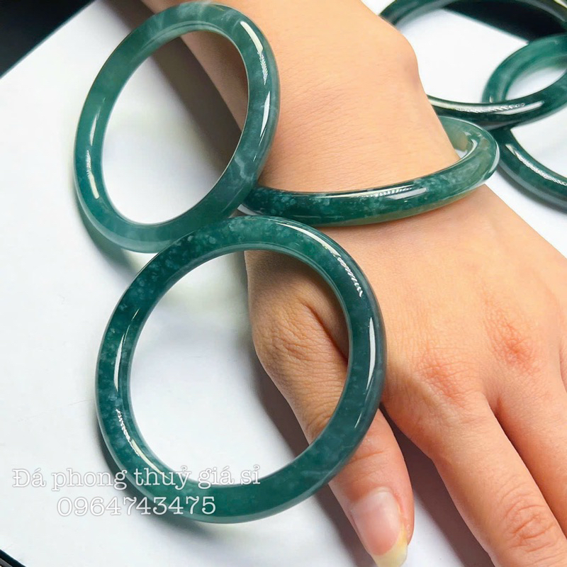 Vòng bản đũa lam ngọc bông siêu đẹp loại Vip size 52-58mm