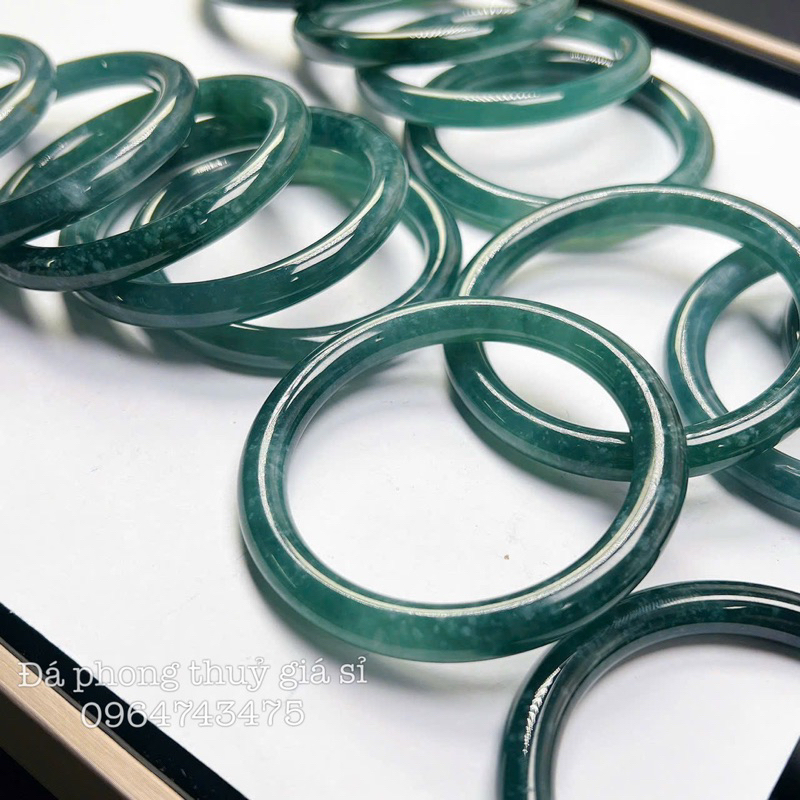 Vòng bản đũa lam ngọc bông siêu đẹp loại Vip size 52-58mm